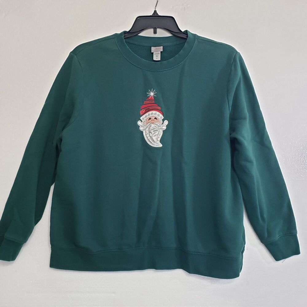Adorable Holiday Editions Santa Sweatshirt, Size XL - Picture 6 of 6